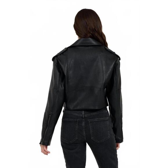 NEW VINTAGE HAVANA women's leather moto jacket in black - Picture 3 of 3